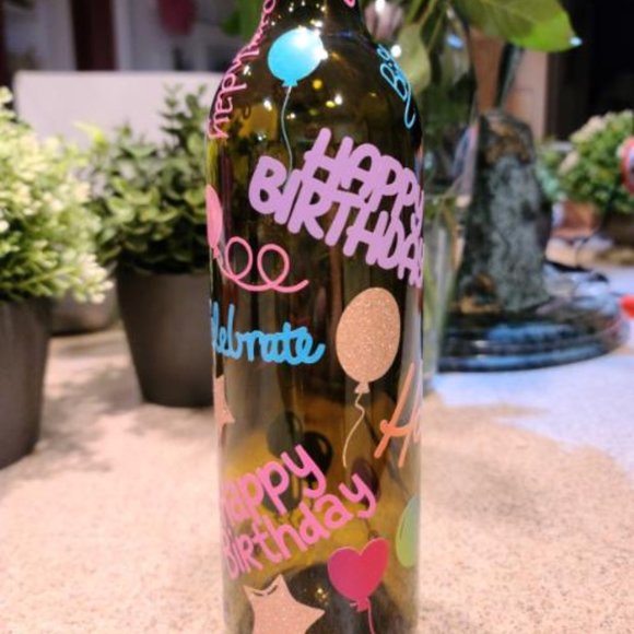 *Host Pick* Wine Bottle Decorative Upcycled bottle, All Occasion, Cork Light Opt - Picture 5 of 16